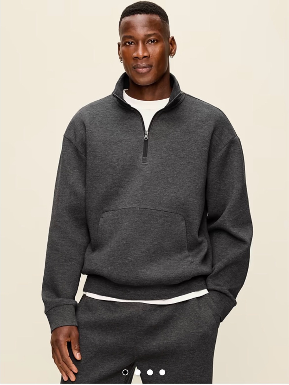 Old Navy Men's Charcoal Half-Zip Sweater